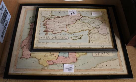 Two framed maps - Black Sea/Spain